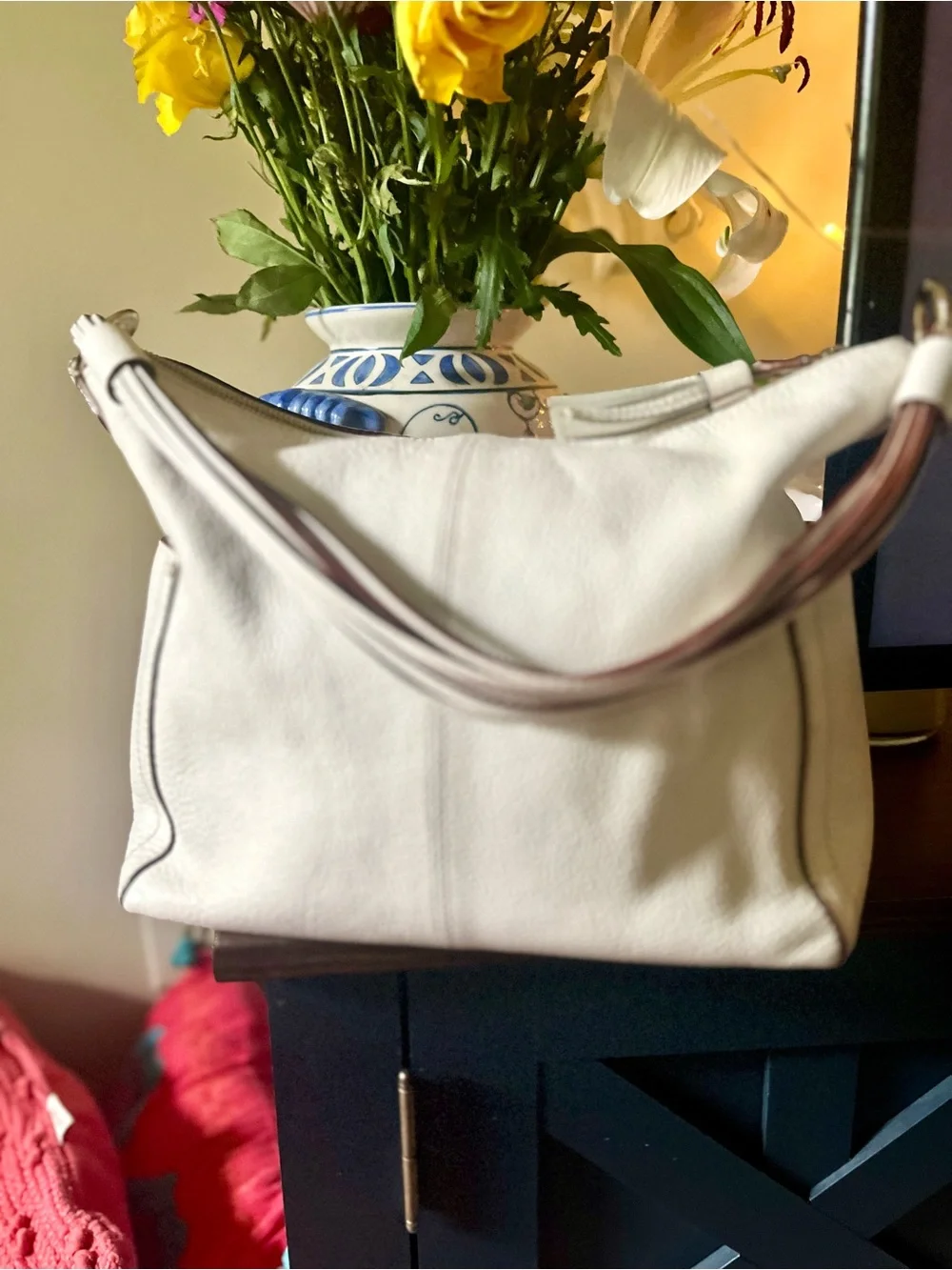 Y2K Kate Spade ♠️ White Pebbled Leather Hobo